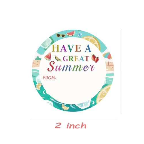 Happy Summer Gift Labels,2 Inch Have A Great Summer Holiday Name Tags Stickers End of School Year Self Adhesive Stickers for Gift Envelope Card Party Favors — view 2