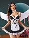 Avidlove Sexy Maid Lingerie for Women Cosplay Lingerie Set Contrast Lace Maid Costume Set Black XL