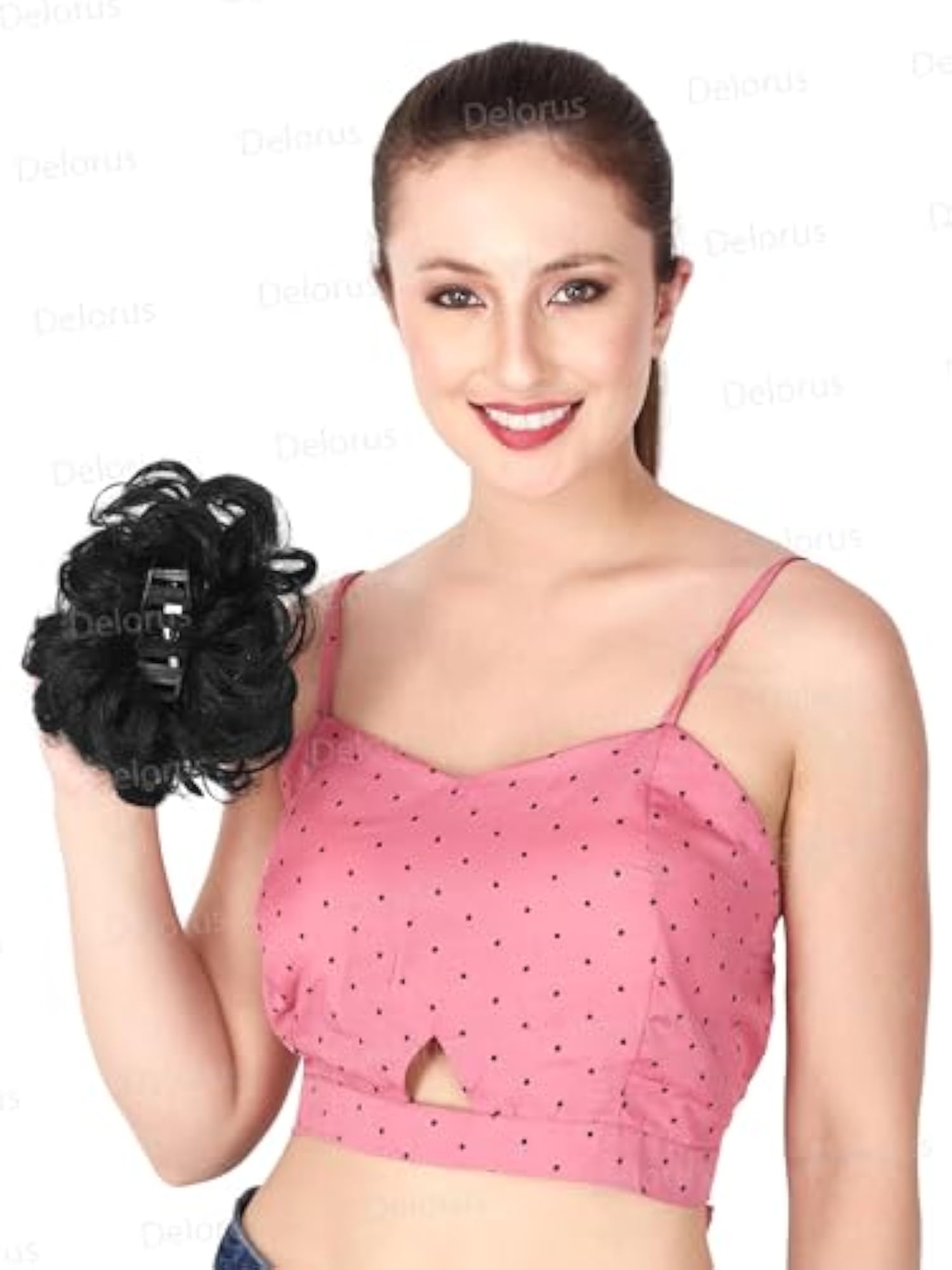 Women's Messy Curly Bun Synthetic Hair Extension with Claw Clip