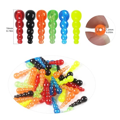Set 250 cuentas pesca plástico duro multicolor 1.9 cm miniatura 2