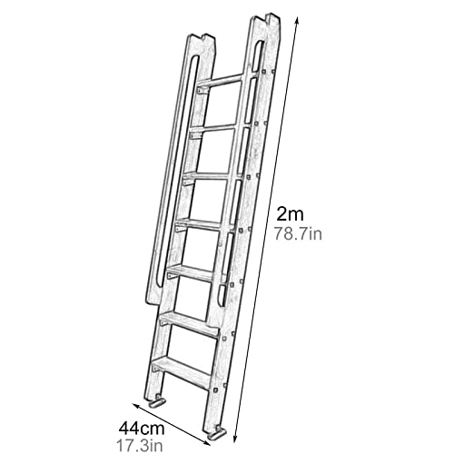 Escalera para litera de madera maciza de 78,7 pulgadas resistente y estable 4