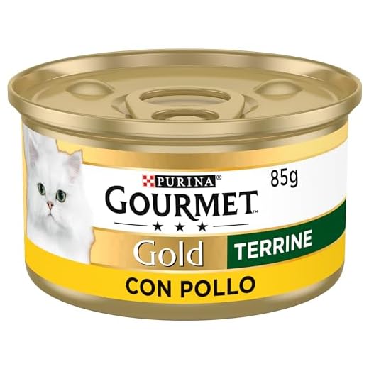 Gourmet Purina Gold Terrine, Comida Húmeda para Gato con Pollo, 24 latas de 85g