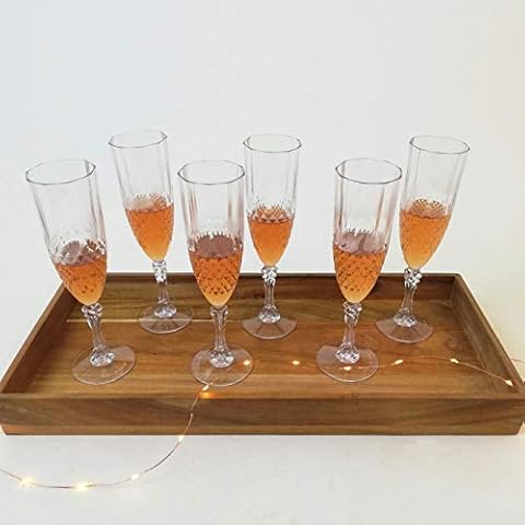 Multistore 2002 6er Set Kunststoff Champagner-Gläser Kristall-Optik 200 ml Ø6x22,5cm Champagnergläser Sektgläser Gläser Cover