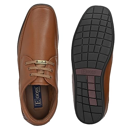 Image of egoss Premium Derby Shoes for Men | Genuine Leather | Stretch Fit | Elegant Formal Footwear | Office GS-347