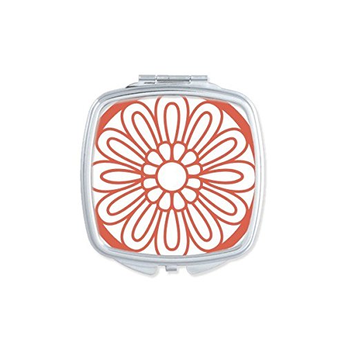 Miroir compact portable fleur rouge art abstrait idée cadeau mignon pour femme