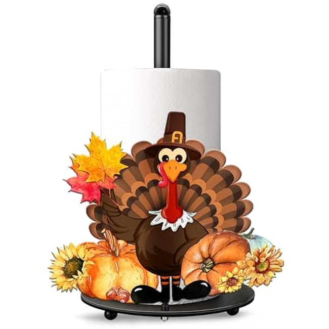 Cocomong Thanksgiving Turkey Decorations - Thanksgiving Decorations Indoor & Home Decor, Turkey Kitchen & Bathroom Decor - Pumpkin Decor for Table, Paper Towel Holder