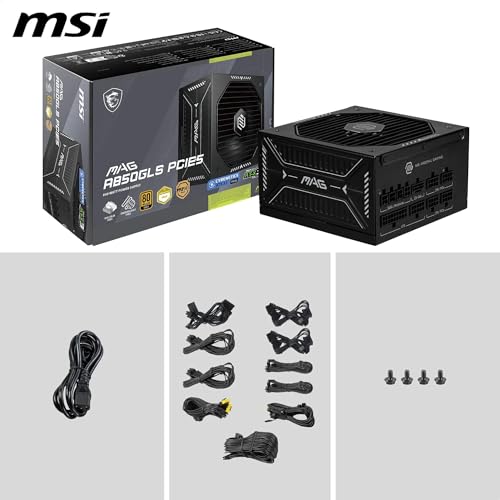 MSI MAG A850GLS PCIE5-850W 80 Plus Gold power supply unit