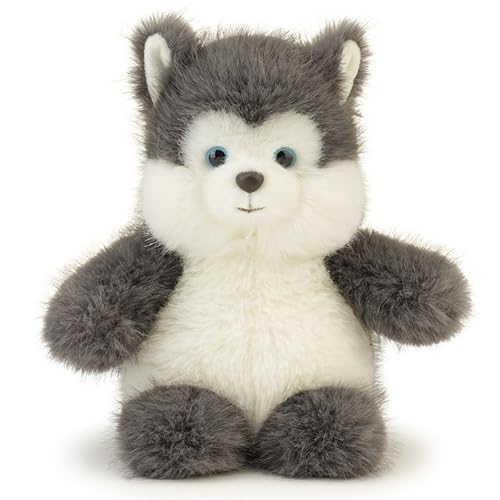 PEACH CAT Husky Dog Plush Toy, Grey, Small Gift for Kids