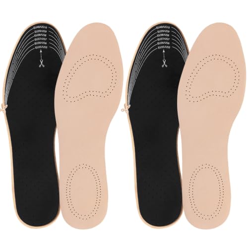 Janmercy 2 Pairs Leather Insoles