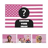 Nxwdwqa Custom Pink America Flag 3X5 Ft Personalized Flags Design Your Image Funny Tapestry Poster For Decorate Clubs Concerts Bars University Dormitories Living Rooms Bedrooms