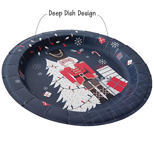 Partay Shenanigans Paper Plates - 60-Count 8" x 8" Disposable Christmas Party Supply Dessert Plates in 6 Designs - Reindeer, Santa, Polar Bear, Elf, Gingerbread House, Nutcracker – Image 5