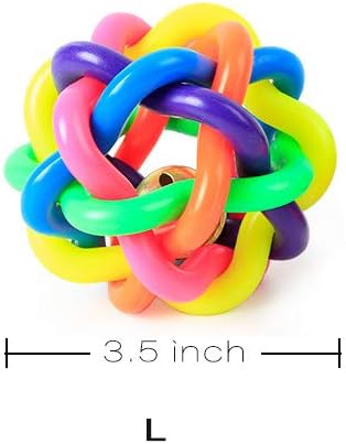 Ball Dog Toy Colorful Dog Ball with Bell Pet Smarter Interactive IQ Toys-2 Pack