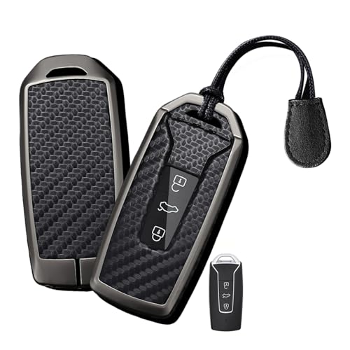 Coque de clé de voiture pour VW Volkswagen Touareg 2018-2022 en cuir TPU 3 boutons