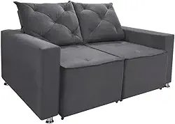 Sofá Retrátil e Reclinável 2 lugares Bariloche Suede Cinza Speciale Home