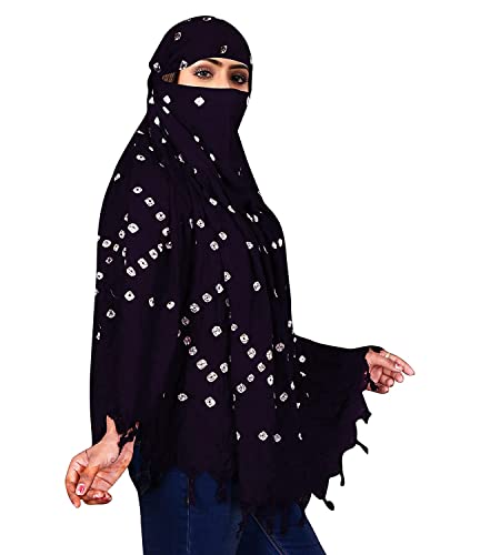 Image of Cotton Long Scarf Cum Mask Scarves Usable for Vehicle Driver | White Printed Design Fabric | Universal Size | Soft & Breathable Sun Protection | For Girl & Women
