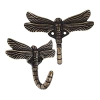 TOYANDONA 2pcs Zinc Alloy Dragonfly Wall Hooks for Coats and Towels Decorative Butterfly Coat Hooks Heavy Duty Door and Wall Mounted Hangers for Clothes Bags Scarves Space-Saving Storage