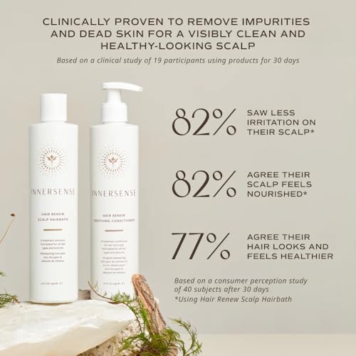 Image of INNERSENSE Organic Beauty - Hair Renew Scalp Balance Duo with Hairbath + Conditioner (10 fl oz each) | Non-Toxic, Cruelty-Free, Clean Haircare