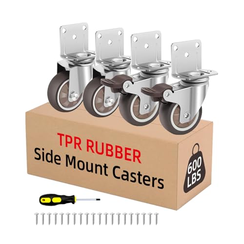 4-Pack Heavy Duty Swivel Caster Wheels with Brakes