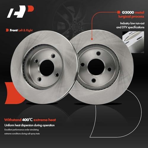 A-Premium 10.22 inch (259.7mm) Front Vented Disc Brake Rotors + Ceramic Pads Kit Compatible with Select Nissan Models - Versa 2012-2019, Versa Note 2014-2019, Micra 2015-2017, 6-PC Set by A-Premium - Used condition - Image 5