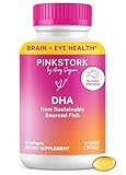 Pink Stork Omega-3 DHA - 540 mg Fish Oil Supplements with DHA and EPA, Prenatal and Postpartum Essentials for Cognitive Health + Fetal Development - 60 Softgels - Packaging May Vary