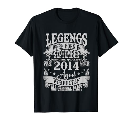 Legend Since September 2014 Vintage Retro 10th Birthday Boys T-Shirt