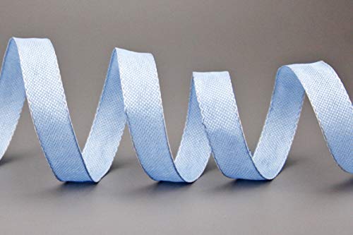 Oliver Decorative Ribbon Light Blue (153) 20 m x 15 mm Roll Fabric Ribbon with Wire Edges Slightly Shiny Linen Look Taffeta Ribbon Coarse Woven Christmas Advent - Image 2