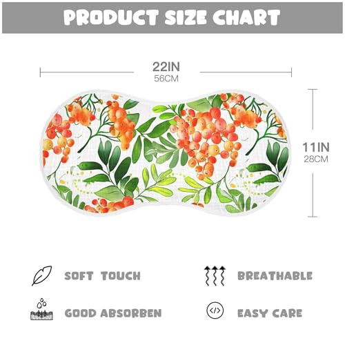 xigua Orange Berries Muslin Baby Burp Cloths Set of 2, Super Soft & Absorbent Burping Rags, Cotton Burp Clothes Shower Gift for Newborn, Baby Girls and Boys4