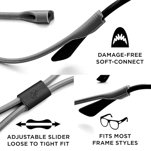 Pilotfish Glasses Strap, Silicone Sunglasses Strap for Eyewear, Adjustable Eyeglass Chain (Neon Green)