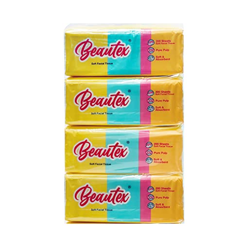 Beautex 2 PLY Soft Pack Facial Tissue 200ct (Pack of 4)