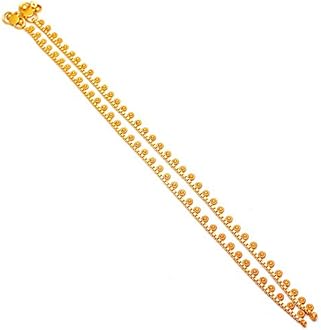 Jewar Mandi Anklet Gold Plated Box & Beaded Designs Traditional Indian Payal Jewelry for Women & Girls