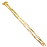 Jewar Anklet Payal Indian Traditional CZ Ad Plain Simple Handmade Natural Gold Plated Jewelry (Golde