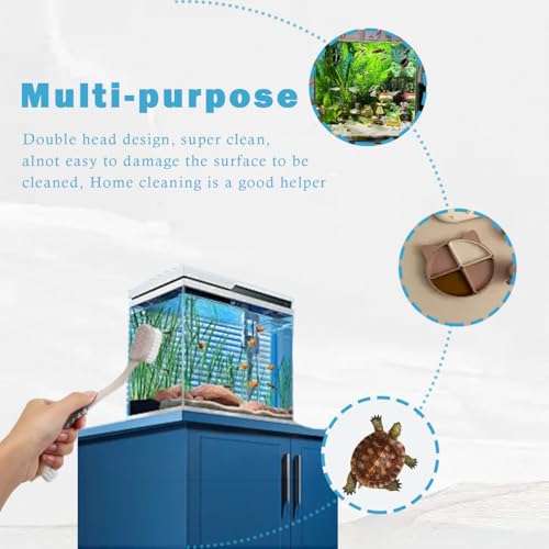 Image of 2 Pcs Turtle Brush, Turtle Shell Cleaning Brush with Suction Cup for Tank Remove Aquatic Mud Dirt Tortoises Back Scratches Brush Tortoise Supplies Promoting Shell Health for Red Eared Slider Turtle