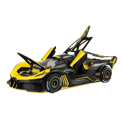 Bugatti Bolide Miniature Jaune Décoration de Bureau et Salon pour Passionné