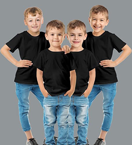 Image of Hangout Hub HH87 Tshirt for Boy's | Regular Fit | Super Combed Cotton Kids T-Shirt | Solid Plain Tees | Round Neck T Shirt | Half Sleeves |Pack of 2 | 3 | 4 | 5 |6