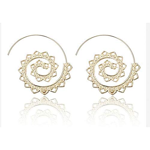 Preisvergleich Produktbild SOLYY Ohrring Persönlichkeit Runde Spirale Haken Ohrringe Übertriebene Liebe Herz Whirlpool Zahnrad Haken Ohrringe Für Frauen Modeschmuck