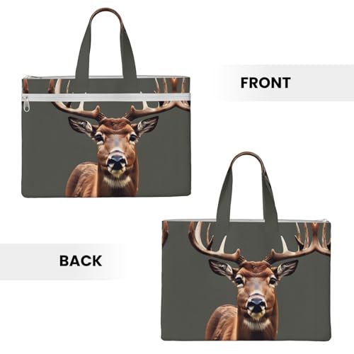 Beauty Deer Canvas Document Bag Briefcase For Professionals And Executives3