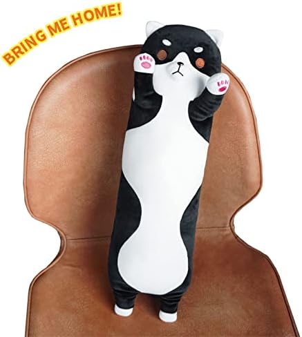 Shownicer Plushies, Kawaii Dog Plush Pillow, Plush Shiba Inu, Corgi Stuffed Animals Soft Toy, Fluffy Long Dog Plush, Cuddly Toy, Cuddle Cushion Bed Sofa Chair, Hugging Pillow Gift for Kids Girls Boys