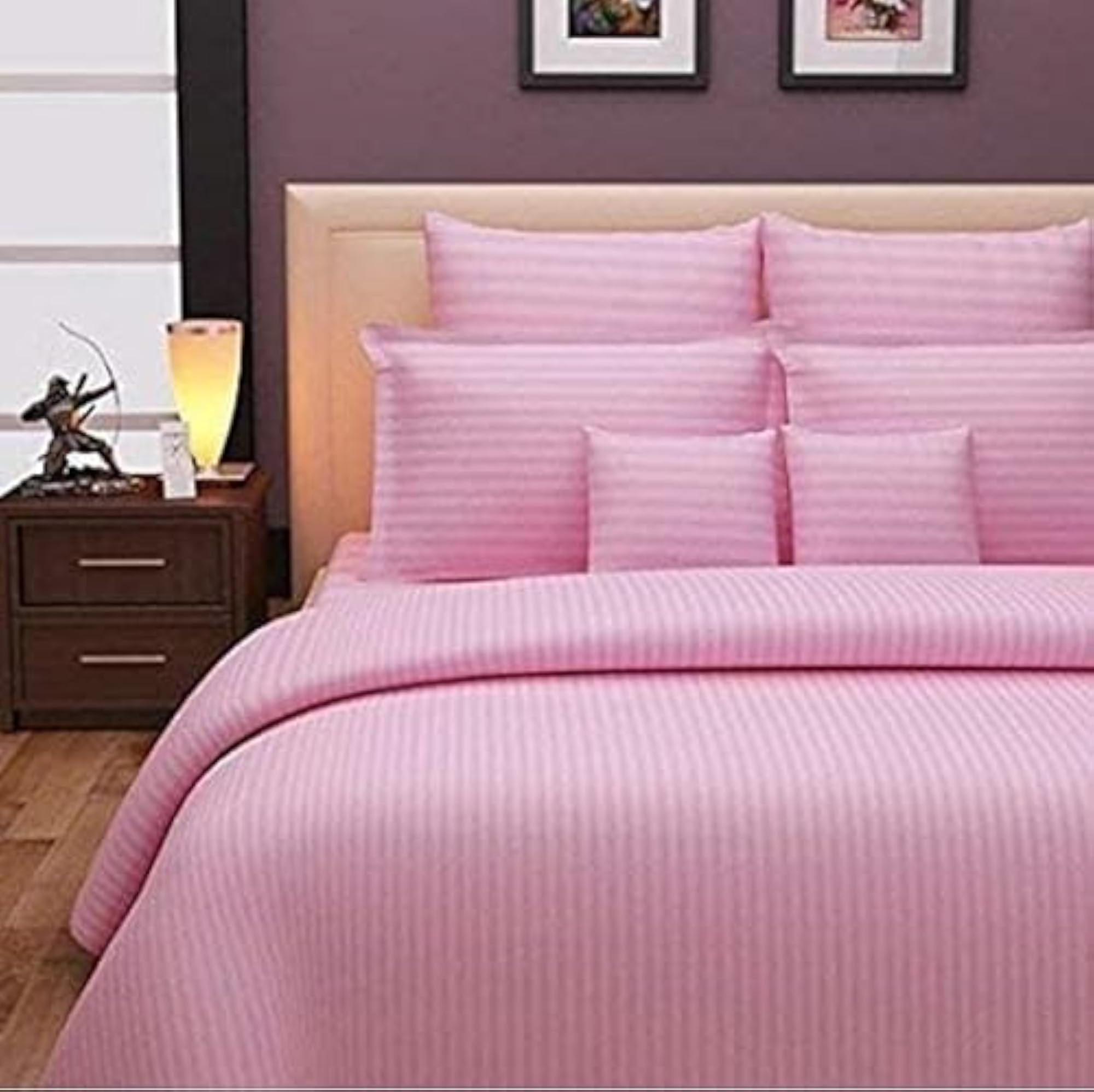 Reversible Double Bed Satin Strips Comforter for Room/Hotels