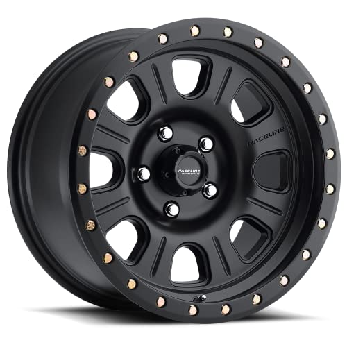 Raceline Wheels 928B Monster Wheel Black 17X9"8X6.5 Bolt Pattern -12Mm Offset/(4.5"B/S) 8 Spoke Aluminum Passenger Car Wheels, Full Size Replacement Black Car Rims #TOP10