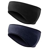 Kapsuen Sport Stirnband Winter für Damen und Herren - 2 Stück Ohrenwärmer Stirnbänder Dehnbar Sport Ohrenschützer Elastisch Thermal Headband für Laufen, Joggen, Fahrrad und Motorrad Fahren