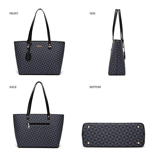 Women Fashion Synthetic Leather Handbags Tote Bag Shoulder Bag Top Handle Satchel Purse Set 4Pcs #TOP1