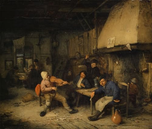 Impression sur toile joueur de violon Adriaen Van Ostade déco 60x90cm