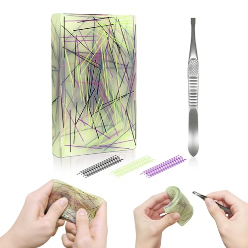 FSOYXP 1PC Picky Pad - Skin Picking Fidget Toy for Dermatillomania & Trichotillomania, Sensory Pick Pad for Autism & Stress Relief, Silicone Picking Pad with Tweezers