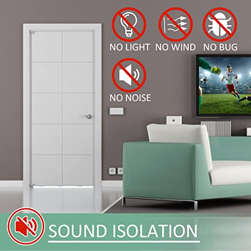 BLUEARKS Deurtochtstopper, onder deur tochtstopper voor bodem, dubbele deur tochtstopper, verstelbare deurveeg, deurgeluidsblokker koude lucht, 94 cm, grijs - Image 5