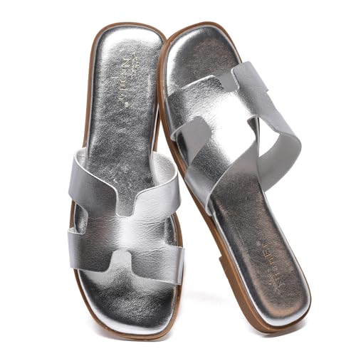 NianEr Womens Microfiber Leather Memory Foam Sandals Size 9