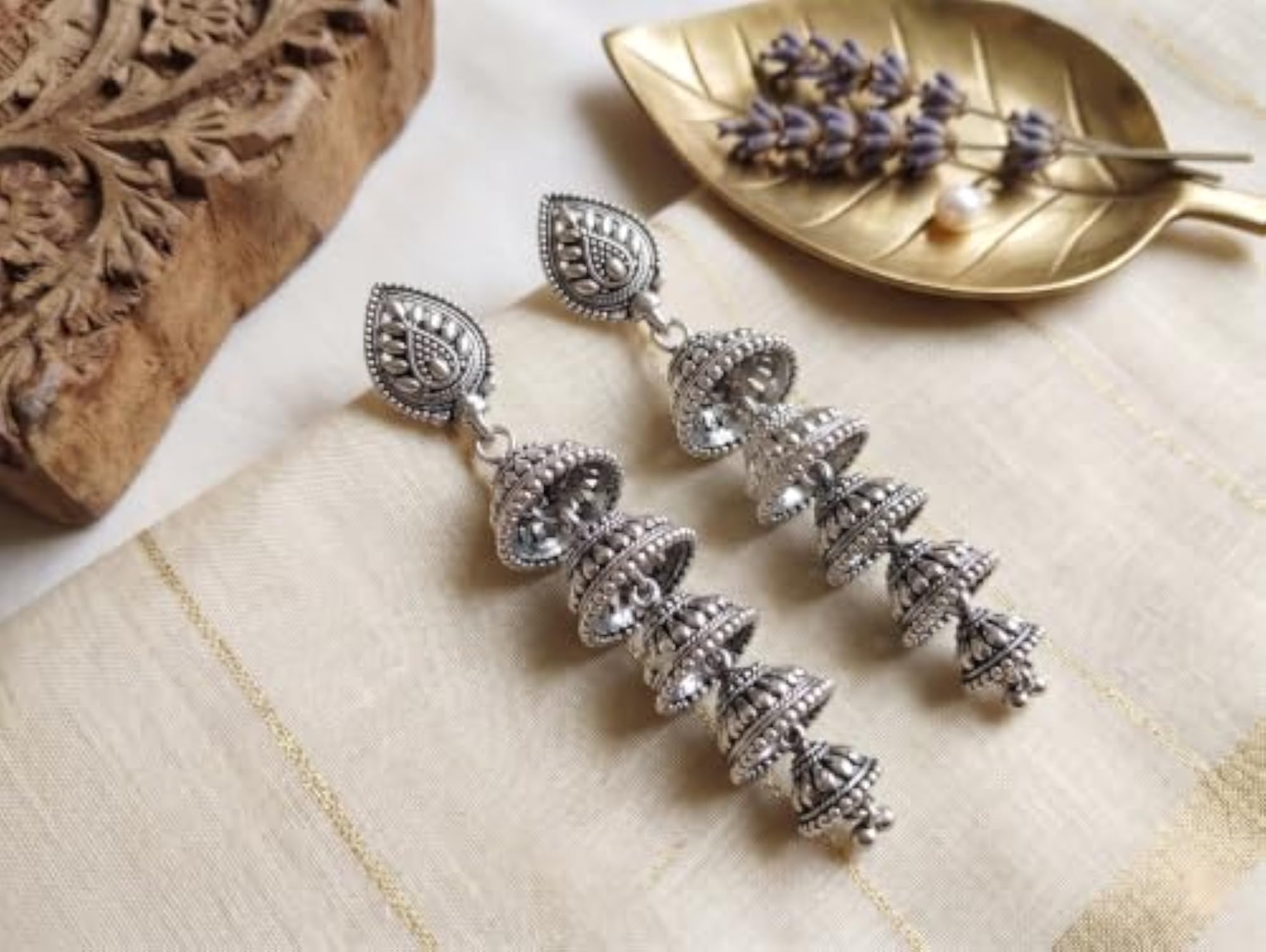 Elegant Oxidized Jhumka Earrings for Women