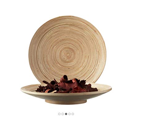 Handmade Fruit Basket Countertop Fruit Bowl Holder And Decorative Bowl Stand,Serving Baskets,Snacks,Breads Container,11 3/4\" Bamboo Bread Baskets,Renewable Material