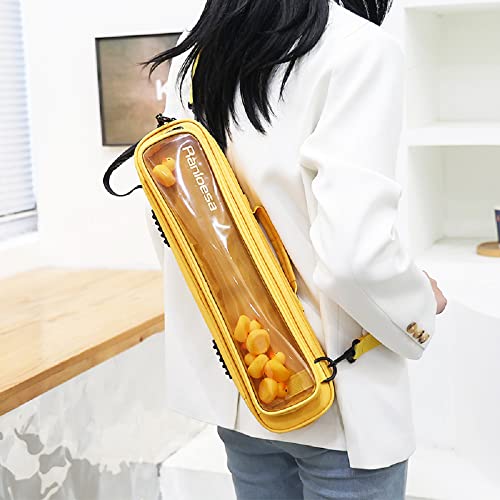 Ranloesa Premium Lightweight Flute Case Cover with Adjustable Shoulder Strap, Waterproof PRO Flute Carrying Bag for 16 & 17 keys, Portable Slim Flute Backpack & Handbag (Yellow)