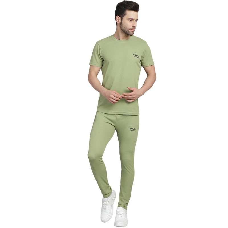 Image of Mack Jonney Solid Polyester Lycra Casual Style Half Sleeves Co-Ord Set Trackuit For Men-P-MACK52989-Box T D10 2