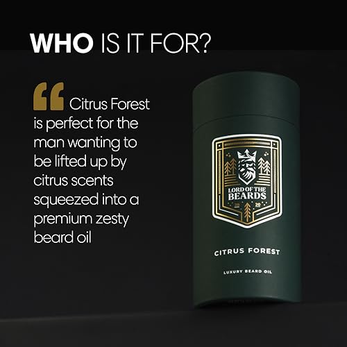 LORD-OF-THE-BEARDS-Premium-Beard-Oil-for-Men-Zesty-Limes-Oranges-Scented-Citrus-Forest--Premium-Beard-Care-with-Organic-Argan-Jojoba-Coconut-Oils--Beard-Growth-Oil-30-ml